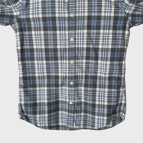 Vince Plaid Button-Up Long-Sleeve Flannel Shirt Blue & Gray Men's Size Medium - Picture 6 of 13